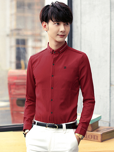 Áo sơ mi đỏ đô asm681 - 1