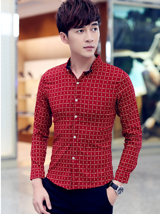 Áo sơ mi đỏ sọc caro asm672 - 1