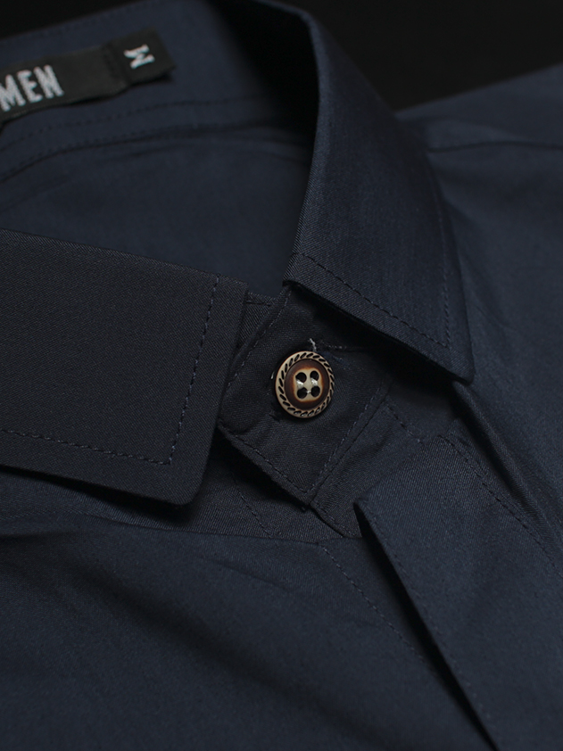 Áo sơ mi hàn quốc xanh đen asm709 - 2