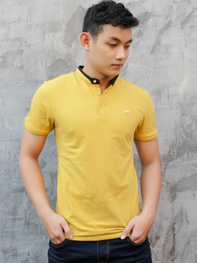 Áo thun cá sấu cổ lãnh tụ vàng at566 - 1