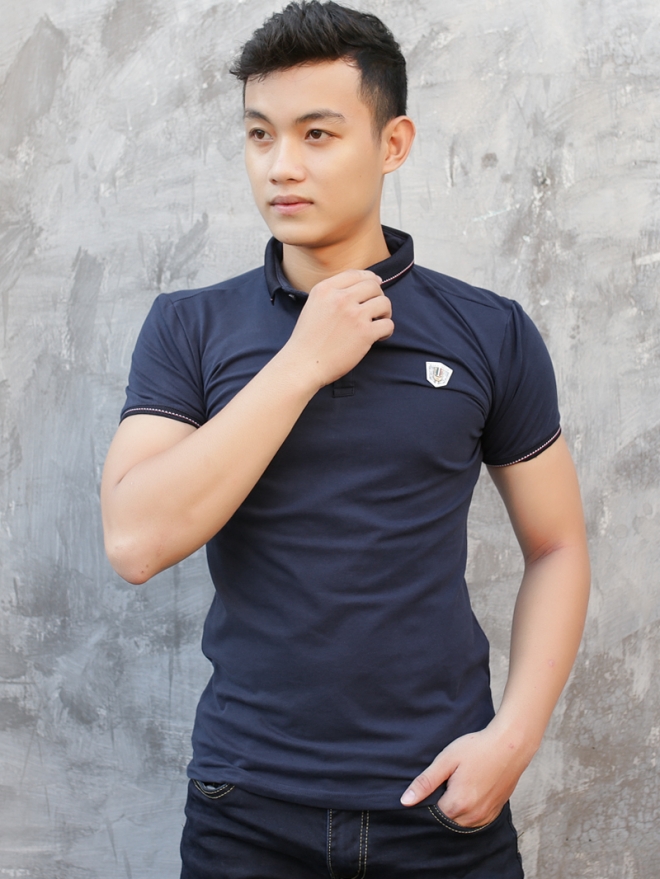 Áo thun cá sấu xanh đen at578 - 1