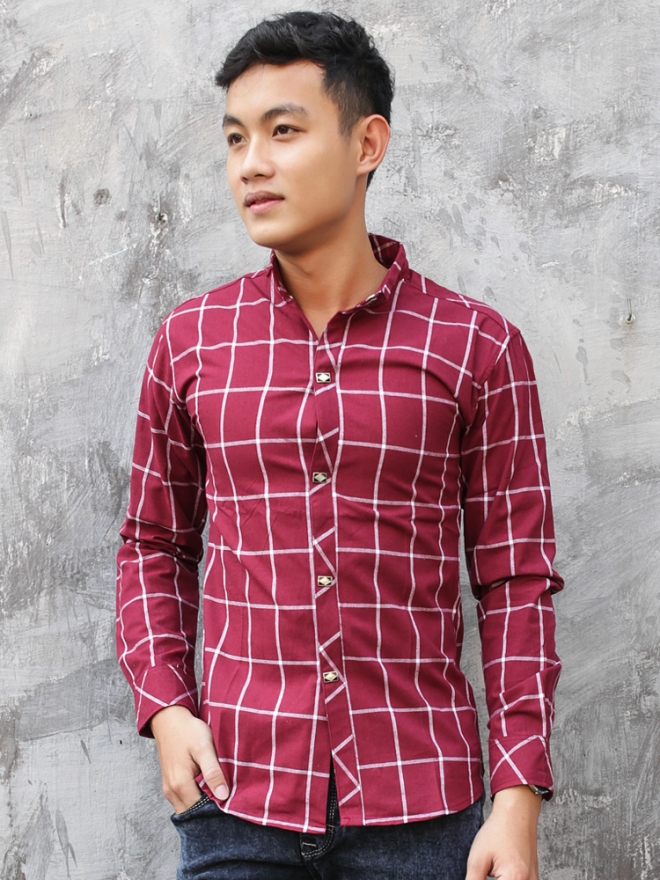 Áo sơ mi caro đỏ asm761 - 1