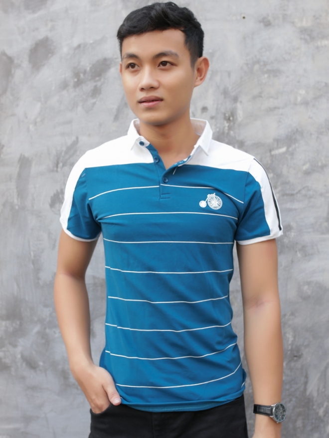Áo thun cá sấu xanh cổ vịt at587 - 1