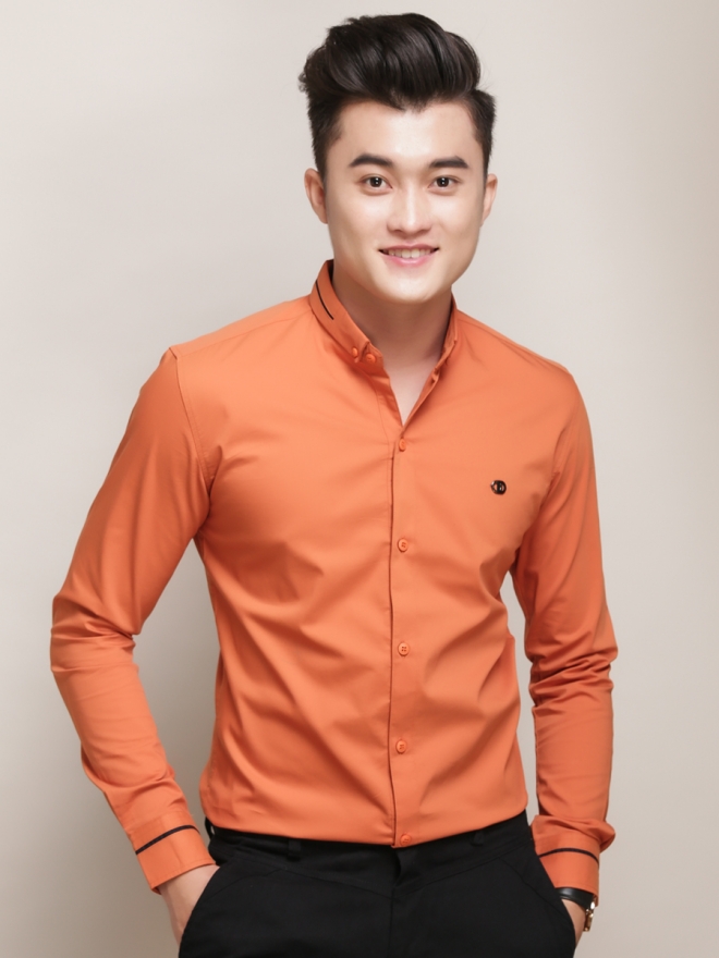 Áo sơ mi hàn quốc cam asm775 - 5