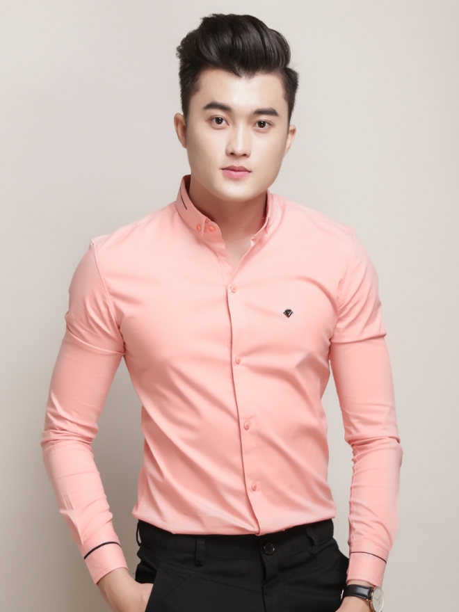 Áo sơ mi hàn quốc hồng asm775 - 3