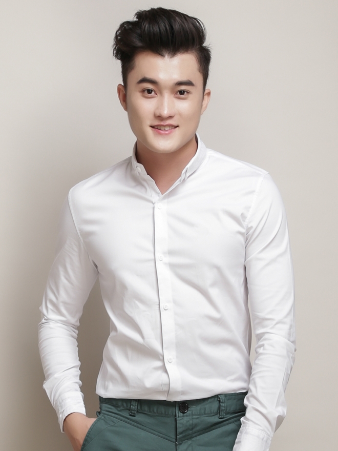Áo sơ mi hàn quốc trắng kem trơn asm788 - 4