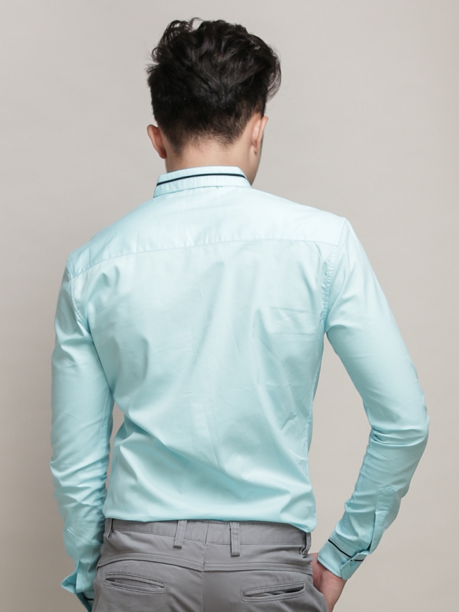 Áo sơ mi hàn quốc xanh ngọc asm775 - 4