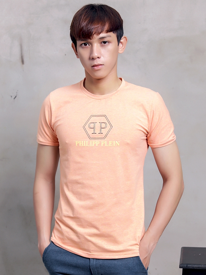 Áo thun cổ tròn cam at598 - 1