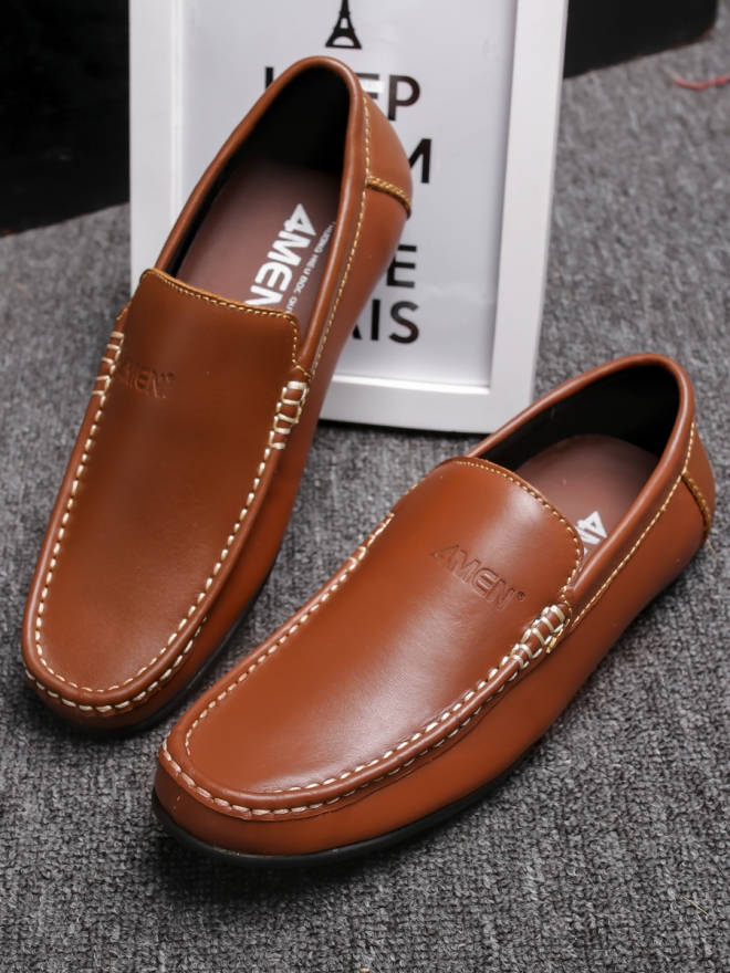 Giày mọi da màu bò g76 - 4