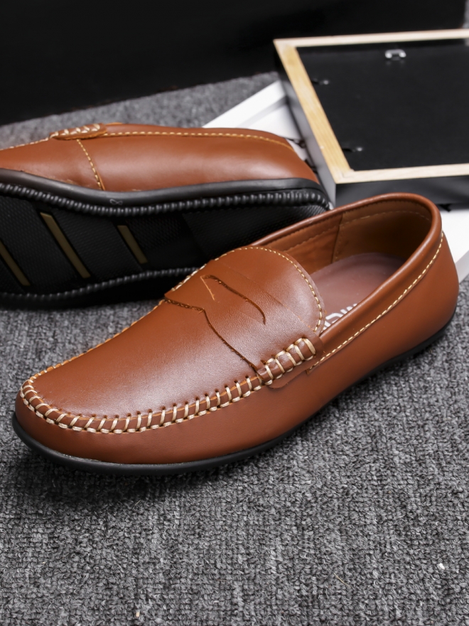 Giày mọi da màu bò g77 - 2