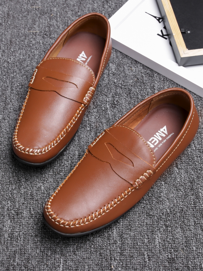 Giày mọi da màu bò g77 - 3