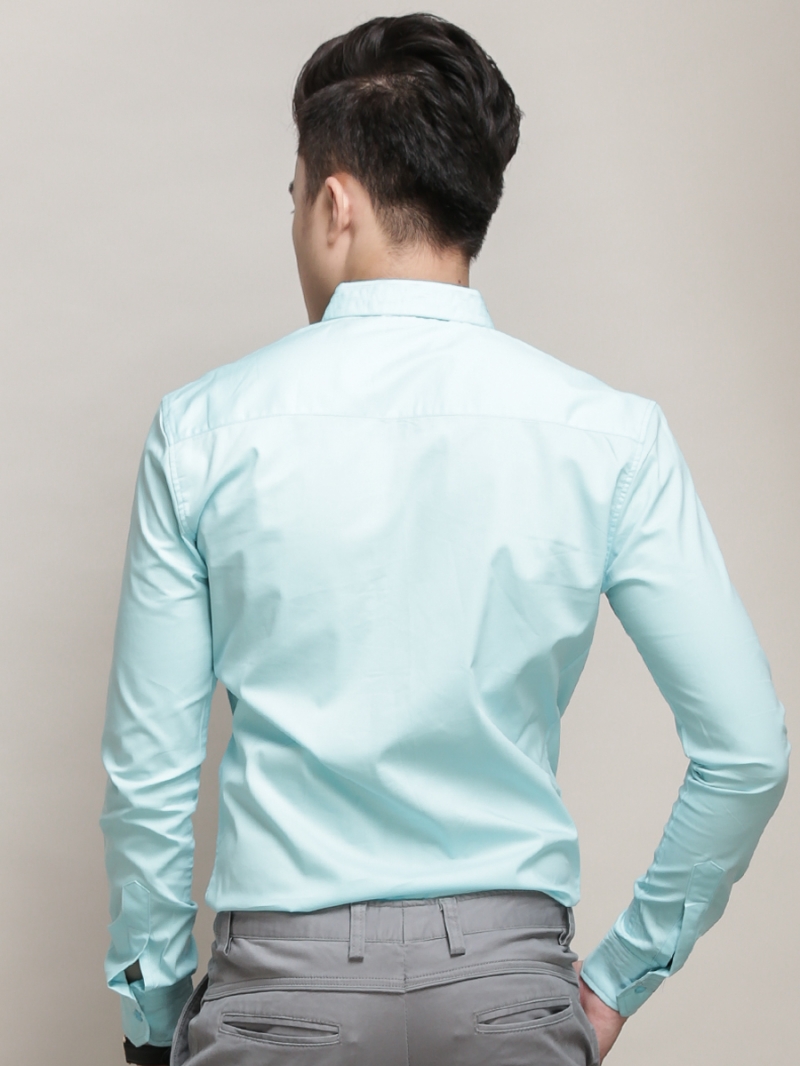 Áo sơ mi hàn quốc xanh ngọc asm788 - 2