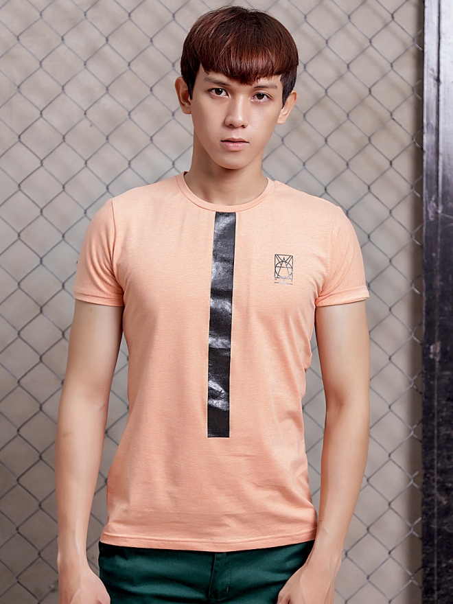 Áo thun cổ tròn cam at600 - 1