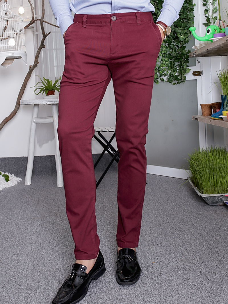 Quần kaki hàn quốc đỏ đô qk156 - 1
