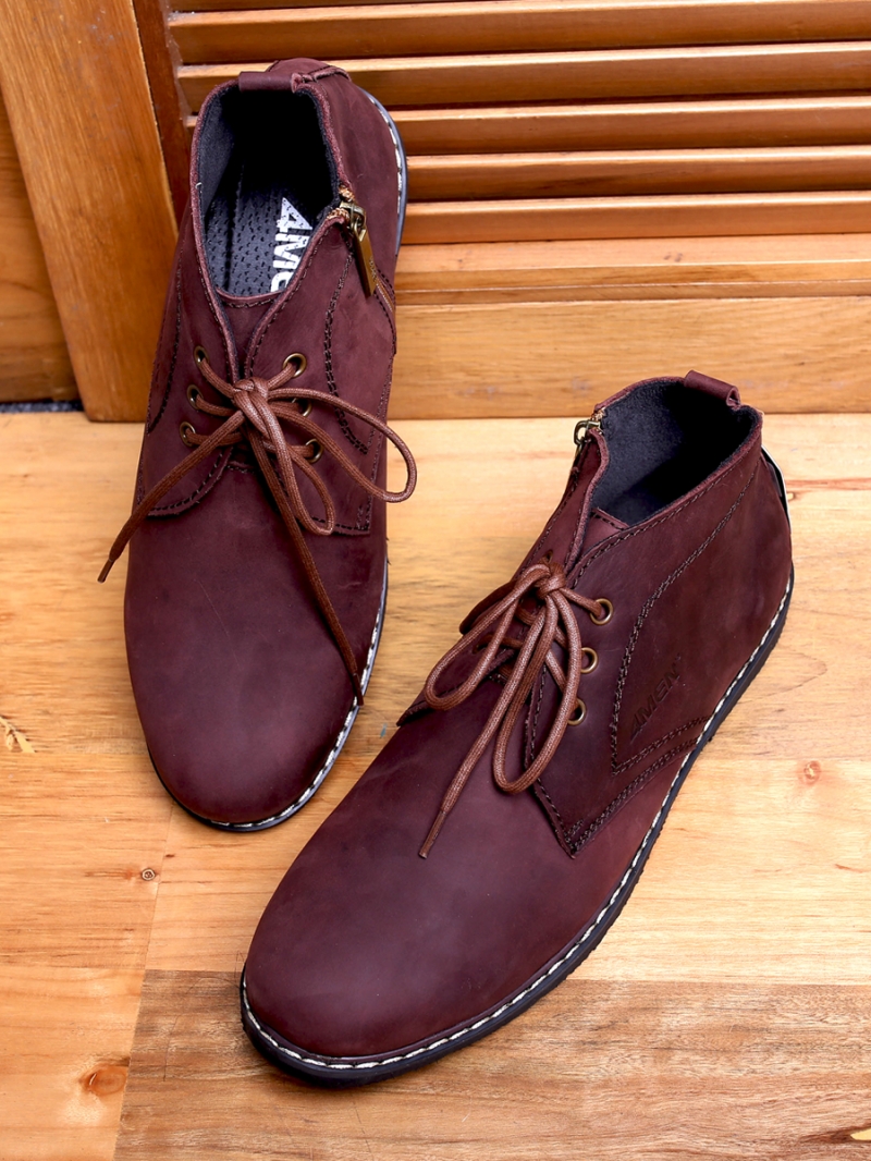 Giày boot cổ lửng nâu g100 - 1