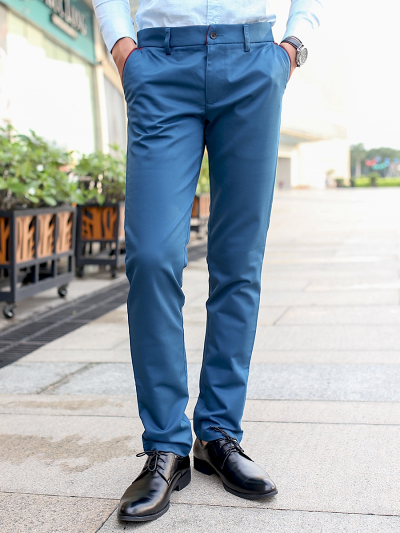 Quần tây xanh cổ vịt co giãn qt49 - 1