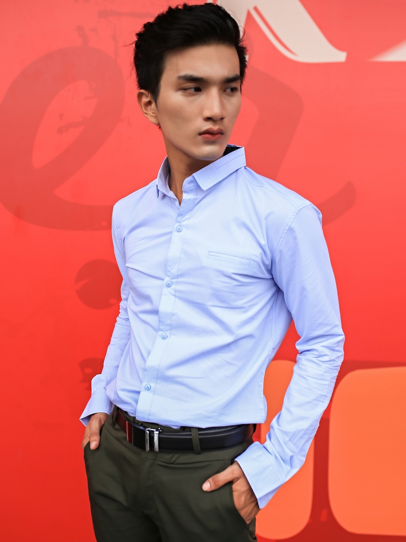 Áo sơ mi xanh da trời asm803 - 1
