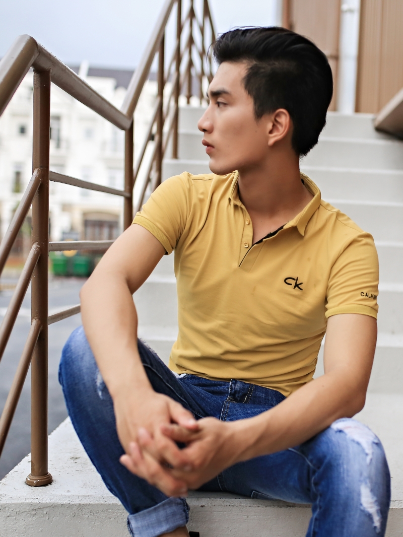 Áo thun cá sấu vàng at623 - 1