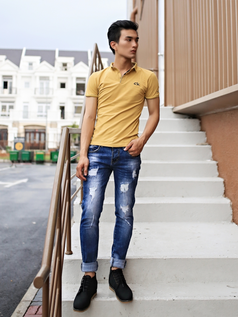 Áo thun cá sấu vàng at623 - 2