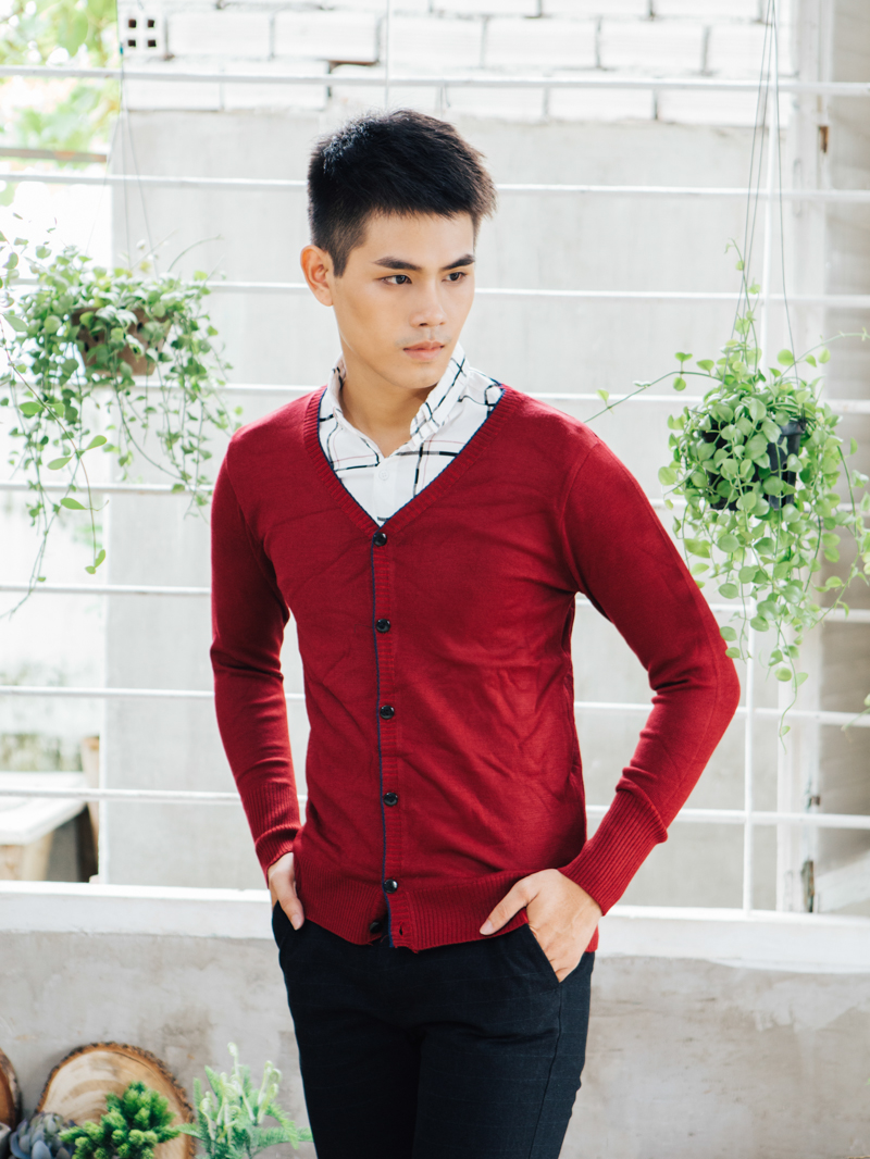 Áo cardigan len đỏ ac087 - 2