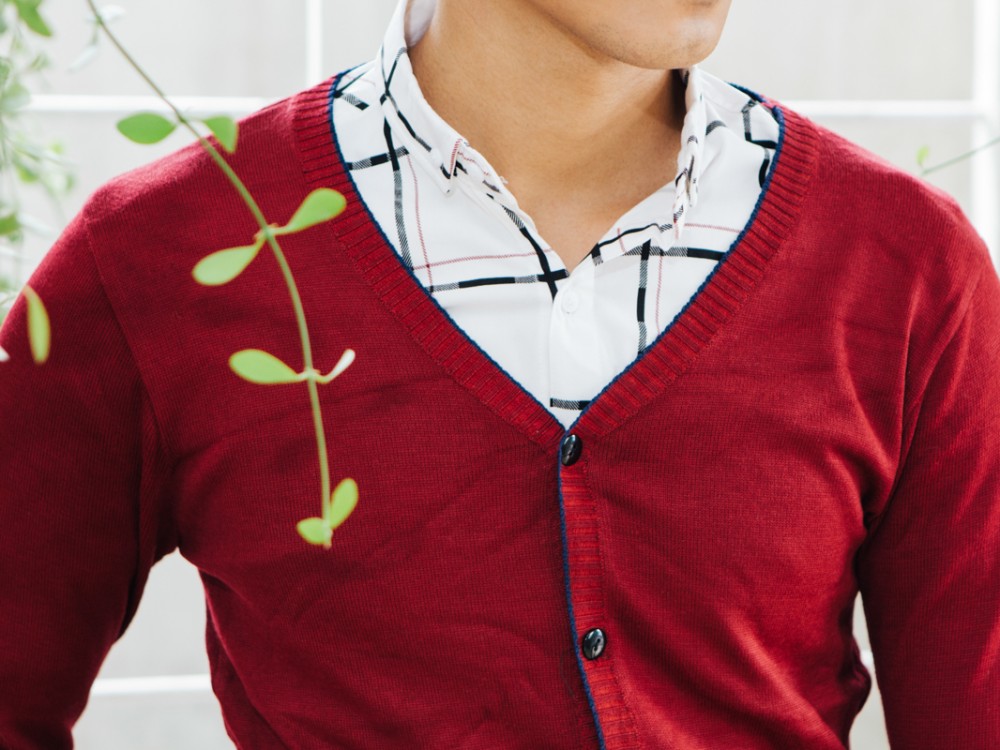 Áo cardigan len đỏ ac087 - 1