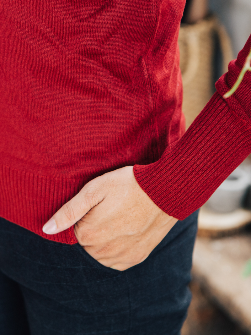Áo cardigan len đỏ ac087 - 3