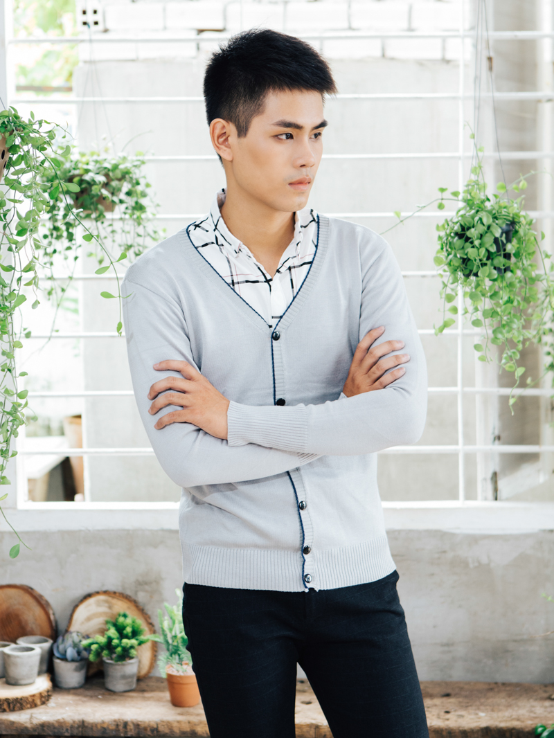 Áo cardigan len xám ac087 - 2
