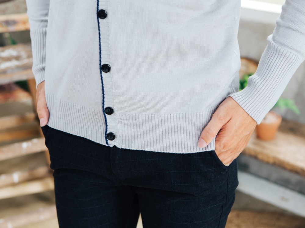 Áo cardigan len xám ac087 - 1