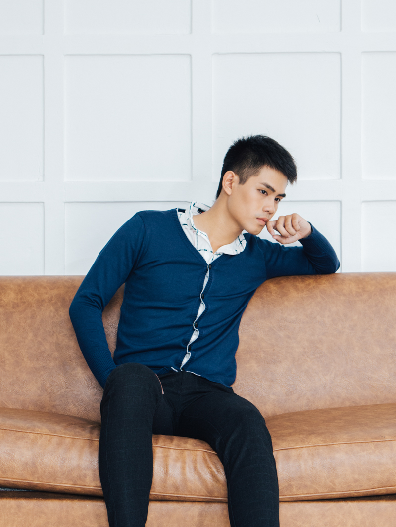 Áo cardigan len xanh dương ac087 - 4
