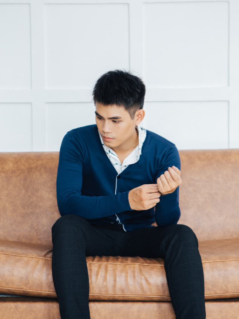Áo cardigan len xanh dương ac087 - 3