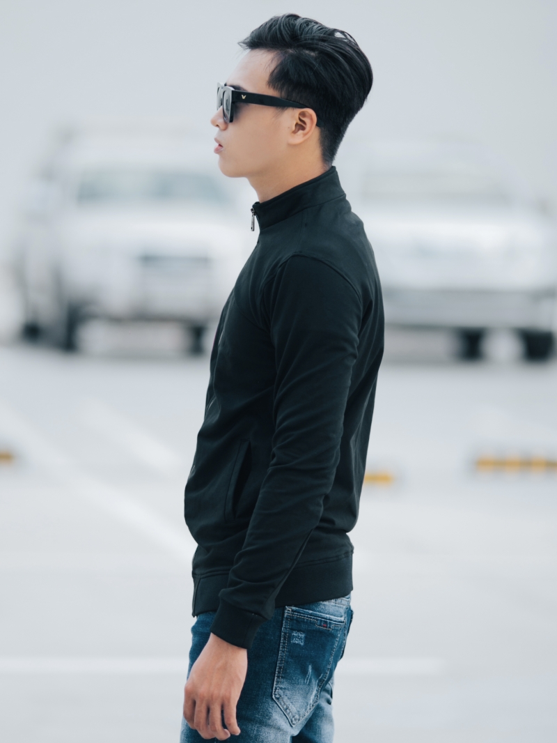 Áo khoác nỉ đen ak201 - 2