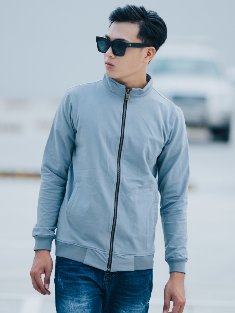 Áo khoác nỉ xám chuột ak201 - 1