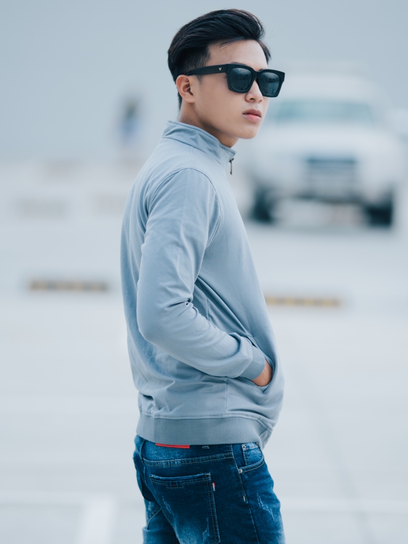 Áo khoác nỉ xám chuột ak201 - 2