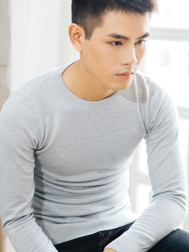 Áo len cổ tròn hàn quốc xám al82 - 2