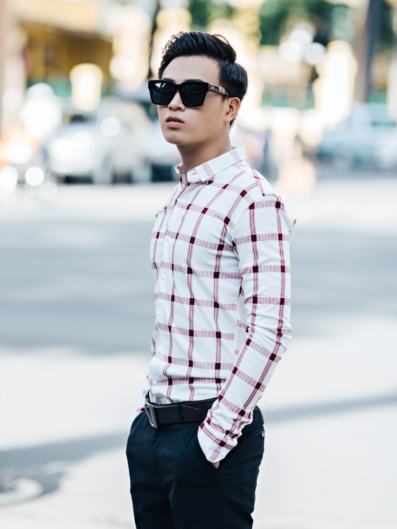Áo sơ mi ca rô đỏ asm832 - 3