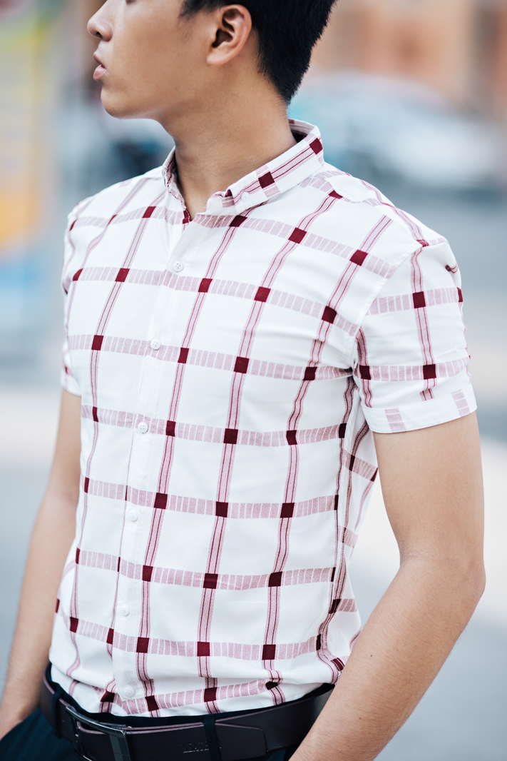 Áo sơ mi ngắn tay ca rô đỏ asm831 - 2