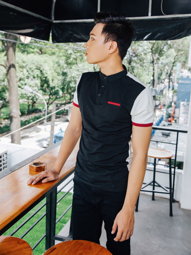 Áo thun có cổ đen at630 - 1