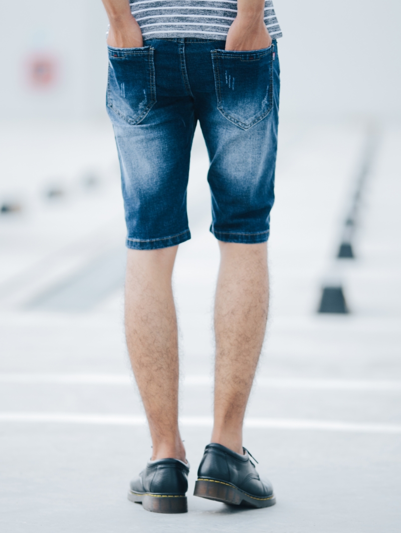 Quần short jean xanh đen qs90 - 2