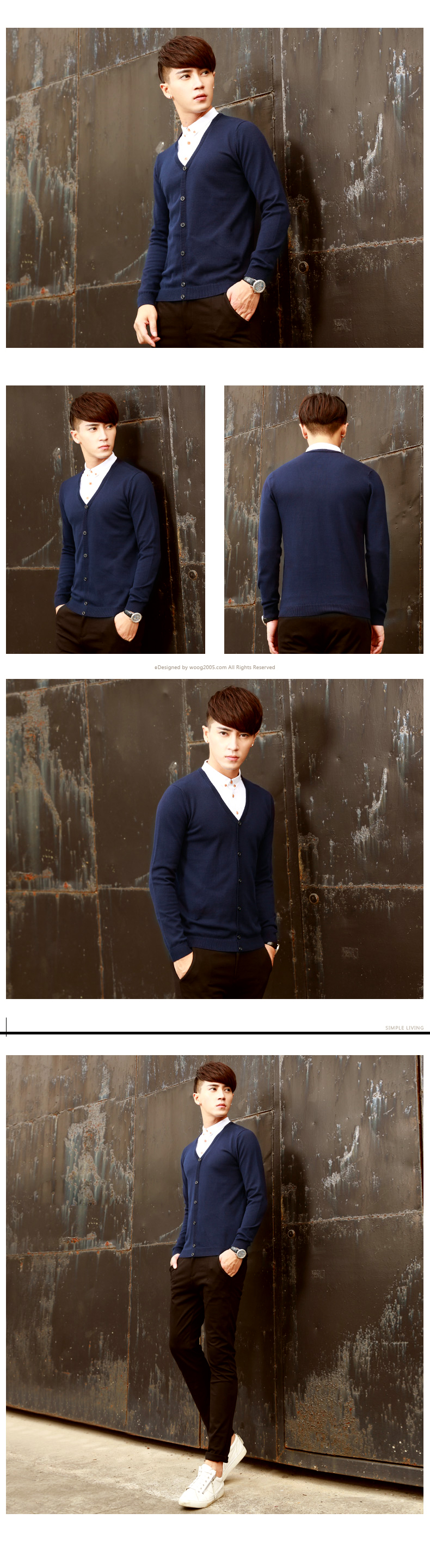 Áo khoác cardigan xanh đen ac088 - 1