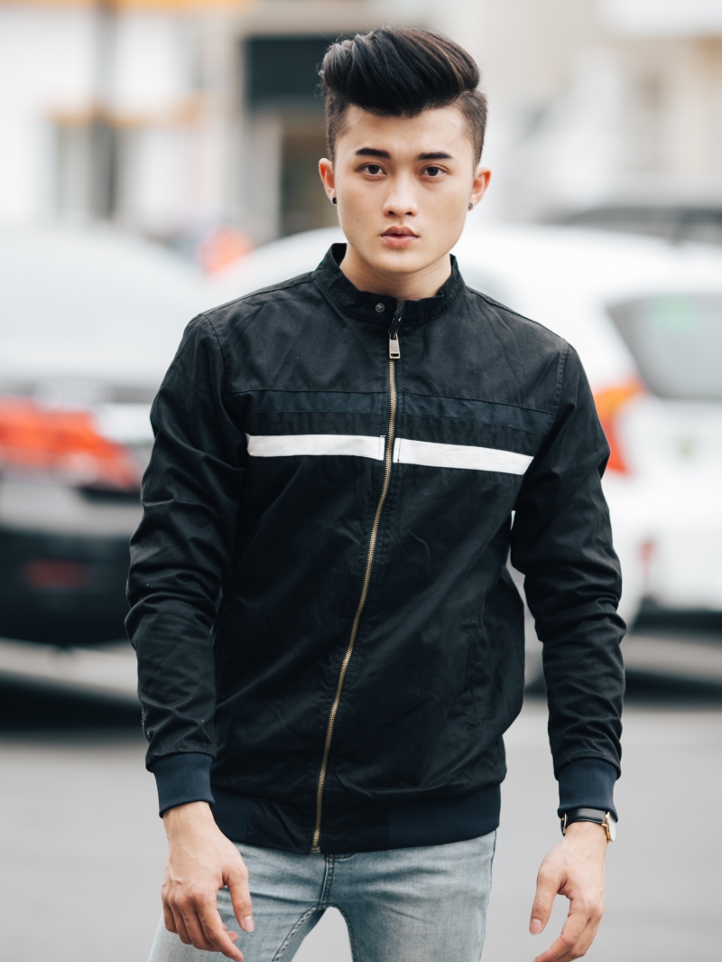 Áo khoác kaki đen ak205 - 1