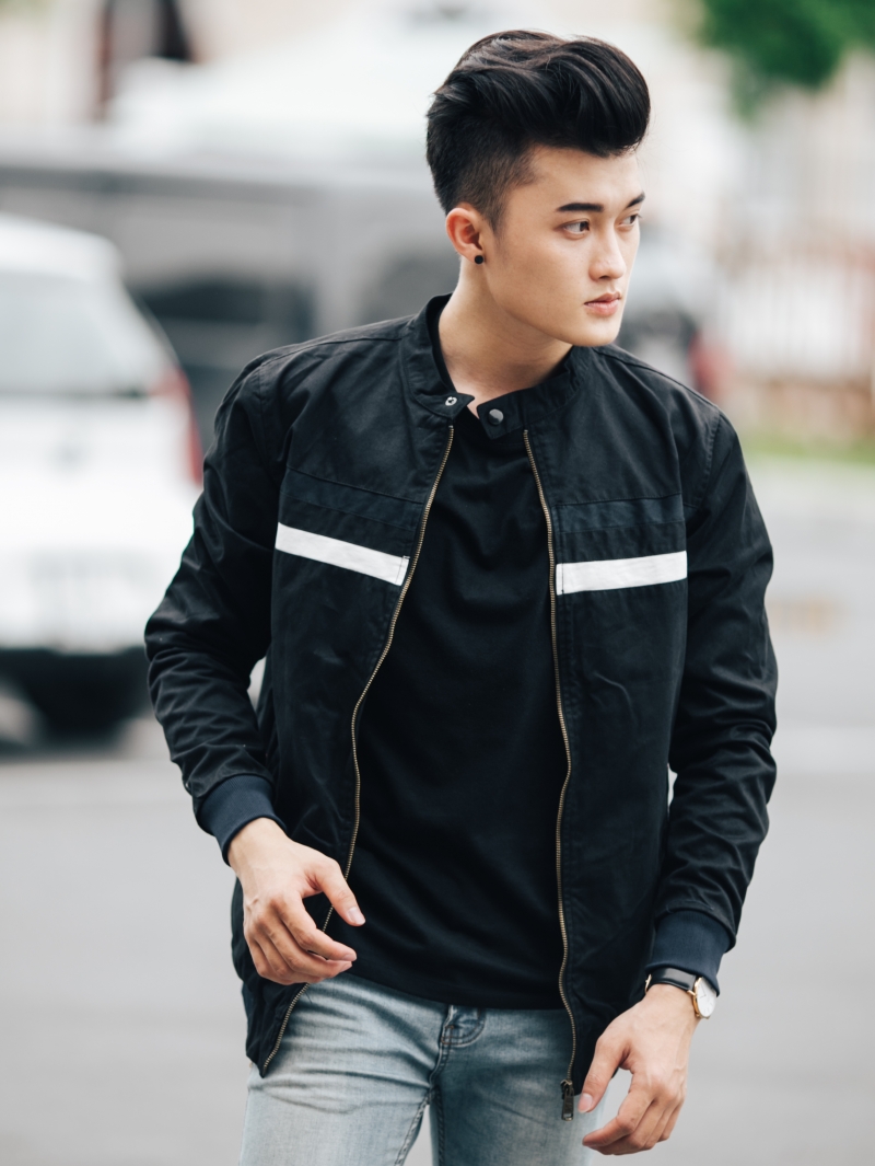Áo khoác kaki đen ak205 - 2