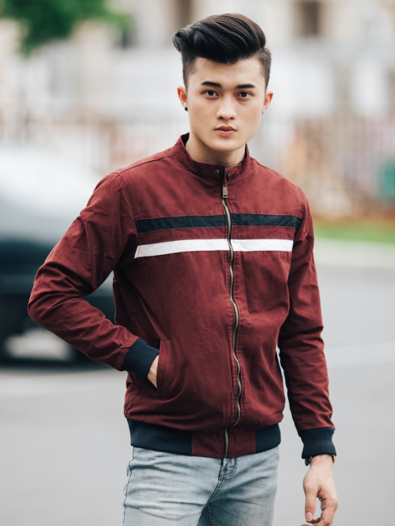 Áo khoác kaki đỏ đô ak205 - 1