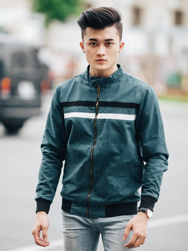 Áo khoác kaki xanh rêu ak205 - 1