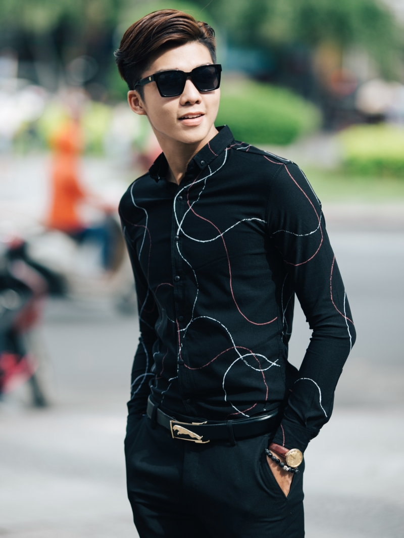 Áo sơ mi đen asm836 - 2