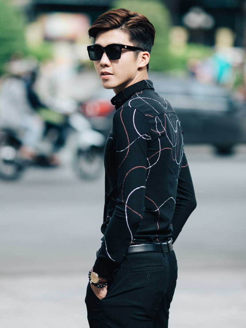 Áo sơ mi đen asm836 - 3
