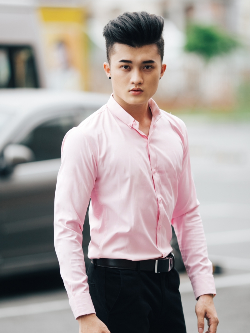 Áo sơ mi hồng asm843 - 2