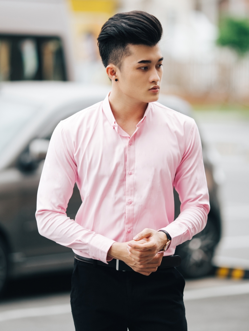 Áo sơ mi hồng asm843 - 1