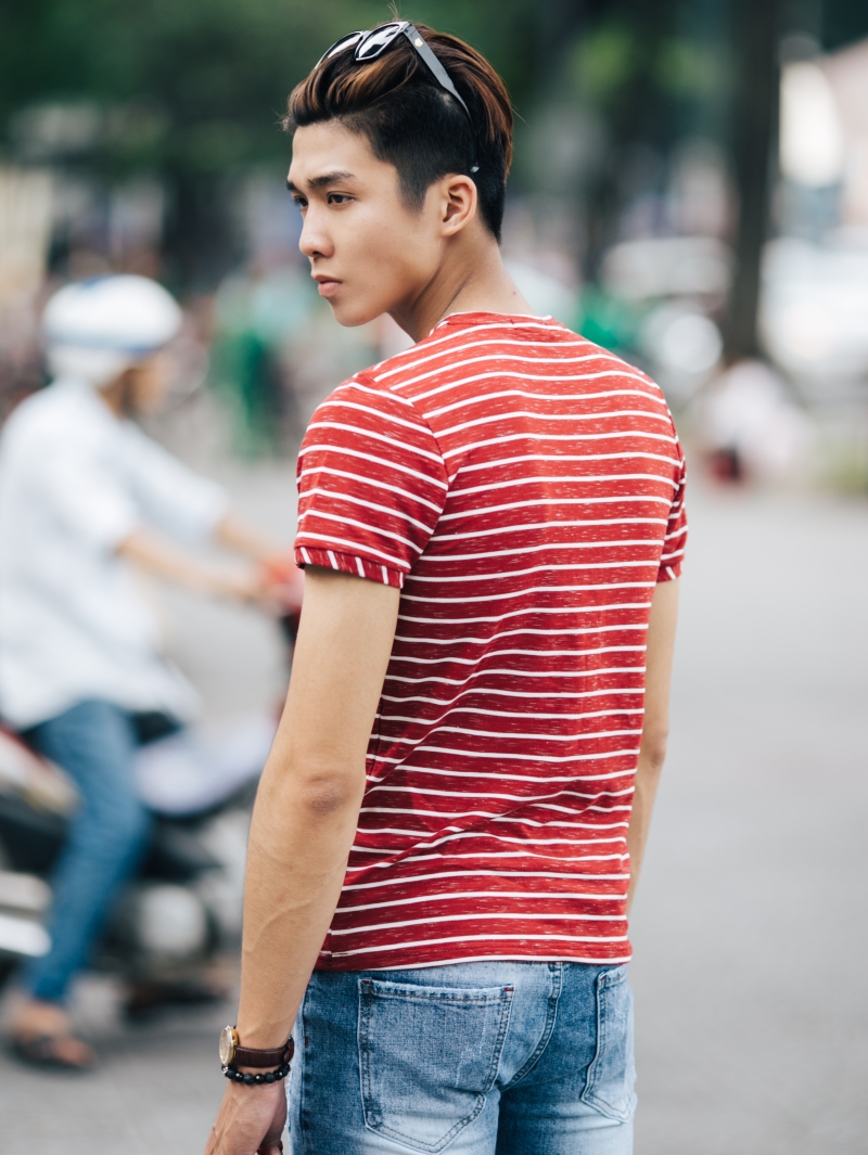 Áo thun cổ tim đỏ at636 - 2