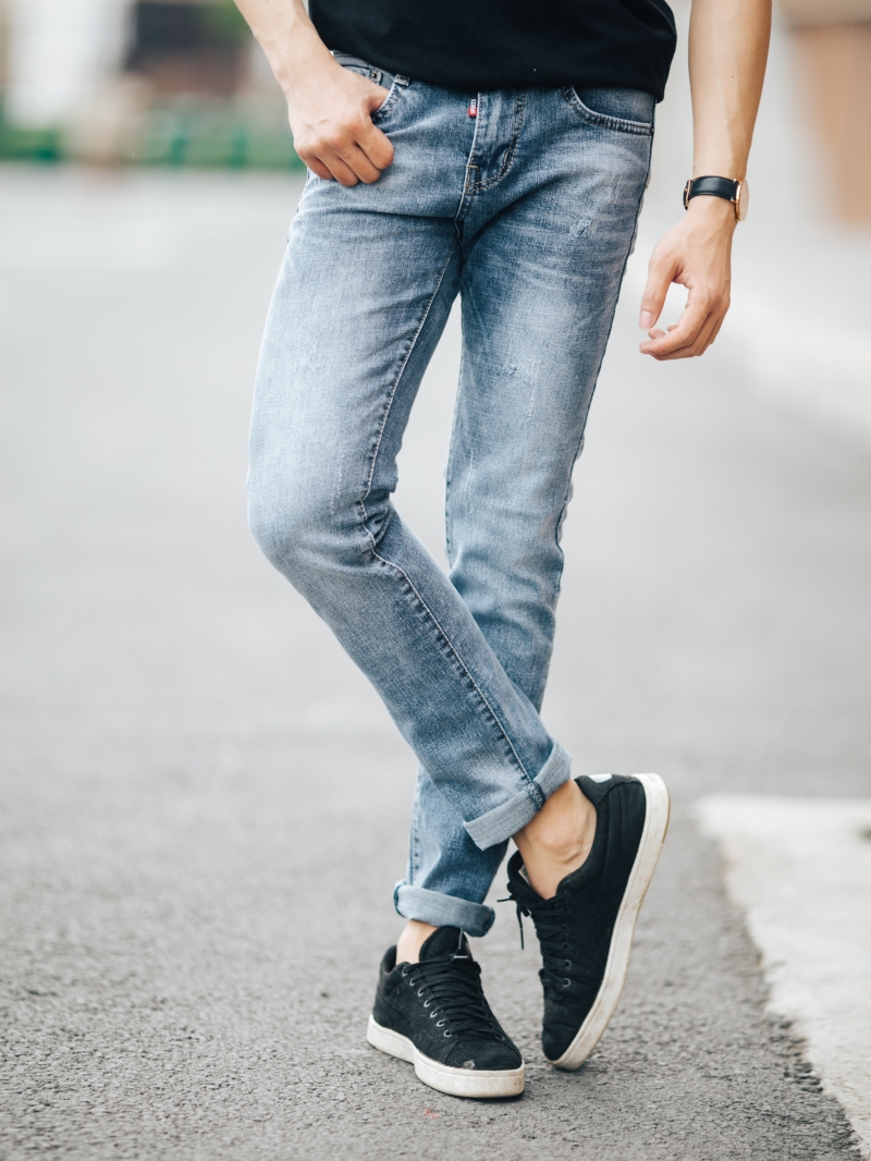 Quần jean skinny xám trắng qj1423 - 1
