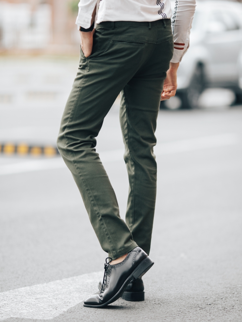 Quần kaki màu rêu qk161 - 2